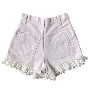 Vintage Denim Lace Trim Shorts by “NEW” Made in USA Junior Women Size 5